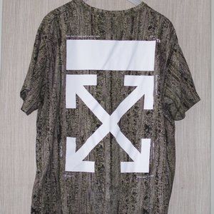 Off-White Green Print Short Sleeve T Shirt Sz.M